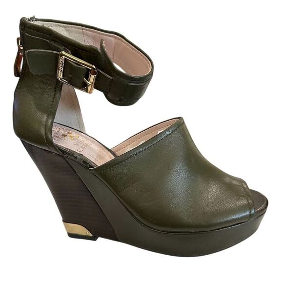 Vince Camuto Women's Olive Green Wedge Sandals Size 6.5M - Standard - Picture 7 of 13